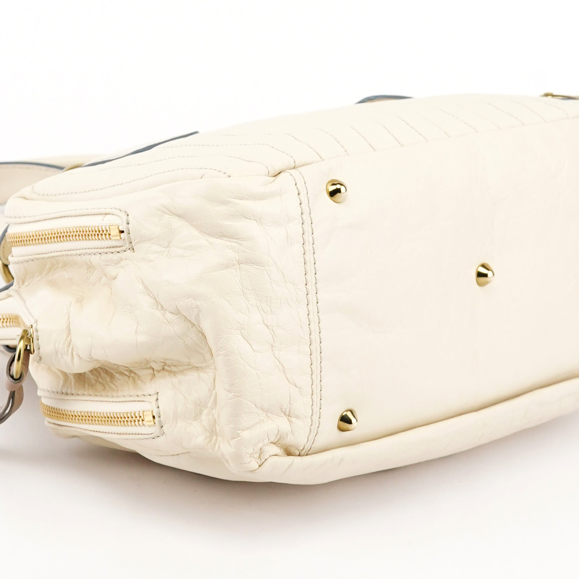 Chloe Ivory Leather Bay Tote Bag