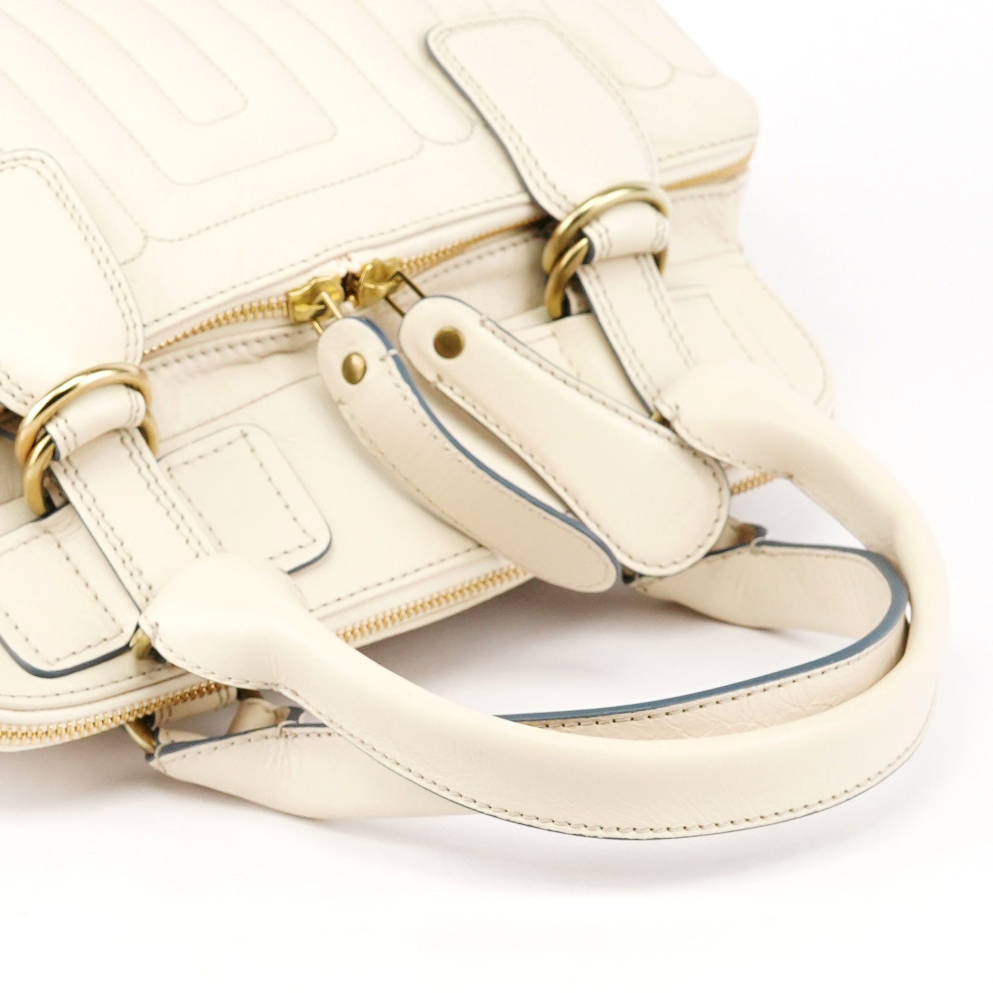 Chloe Ivory Leather Bay Tote Bag