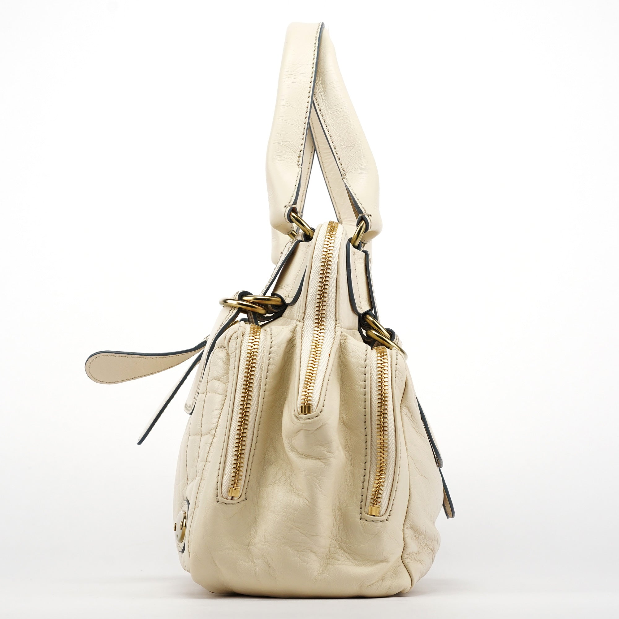 Chloe Ivory Leather Bay Tote Bag