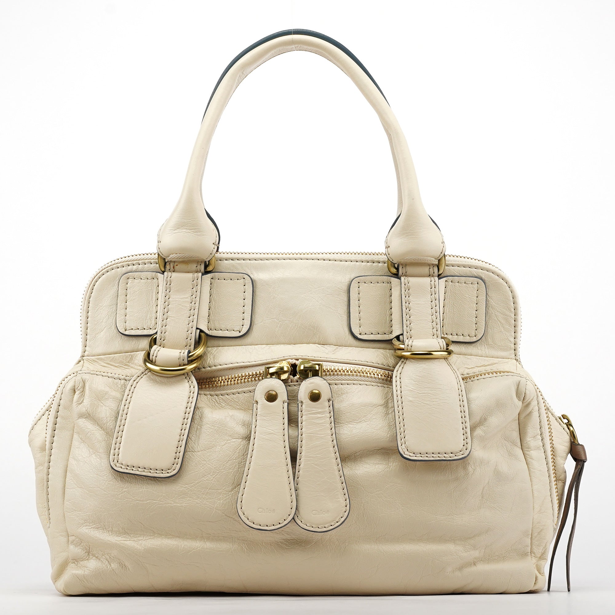 Chloe Ivory Leather Bay Tote Bag