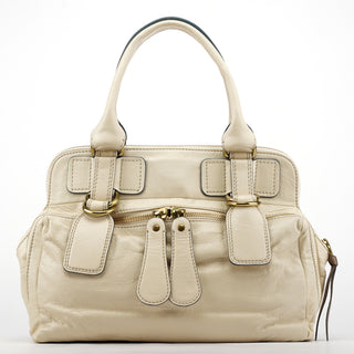 Chloe Ivory Leather Bay Tote Bag