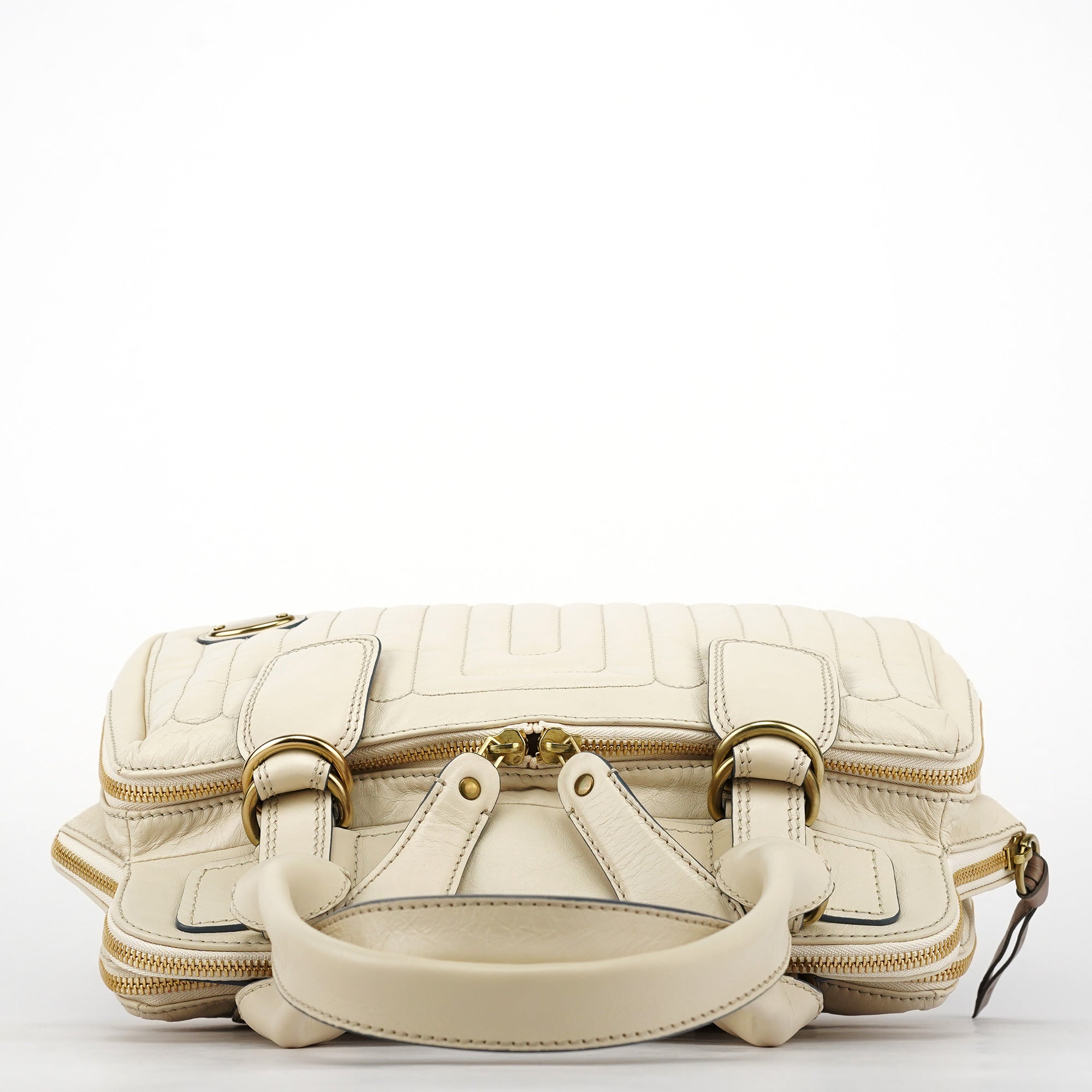 Chloe Ivory Leather Bay Tote Bag