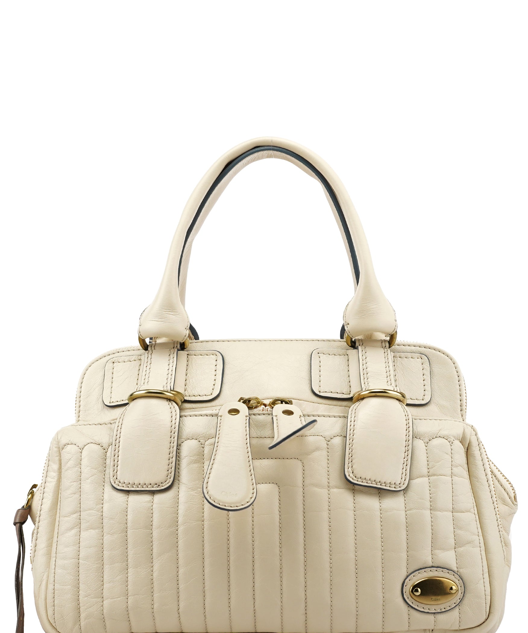 Chloe Ivory Leather Bay Tote Bag