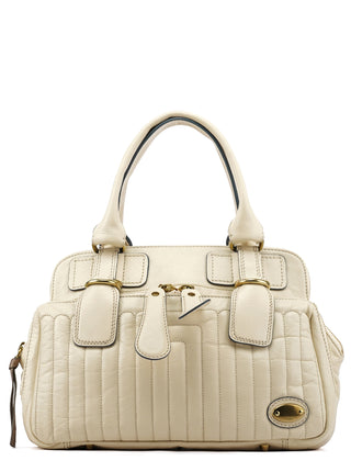 Chloe Ivory Leather Bay Tote Bag