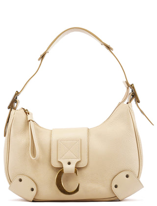 Chloé Ivory Leather C Buckle Shoulder Bag