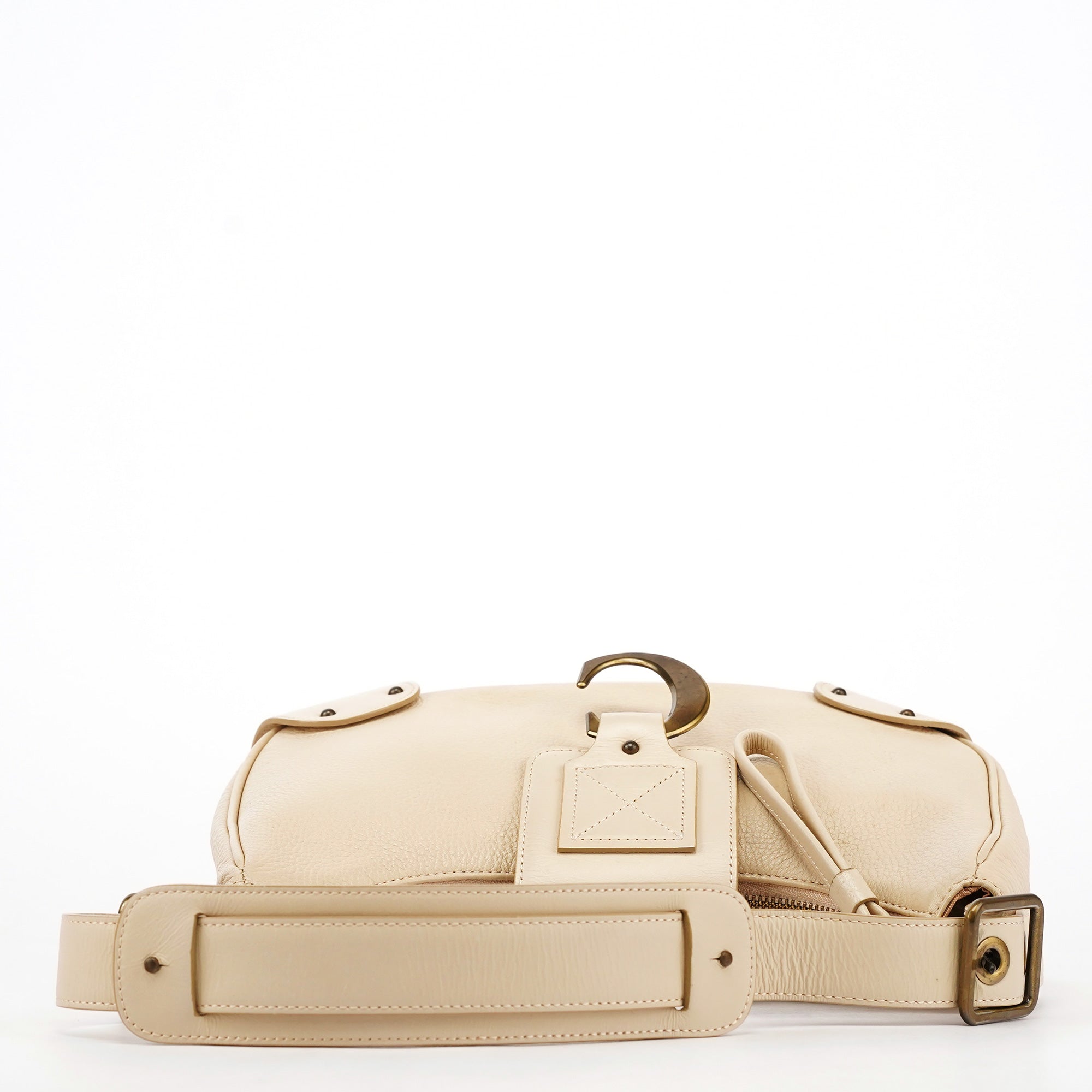 Chloé Ivory Leather C Buckle Shoulder Bag