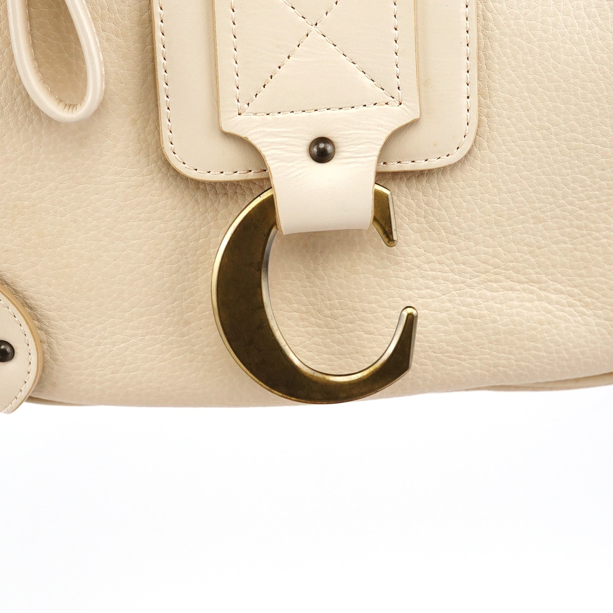 Chloé Ivory Leather C Buckle Shoulder Bag