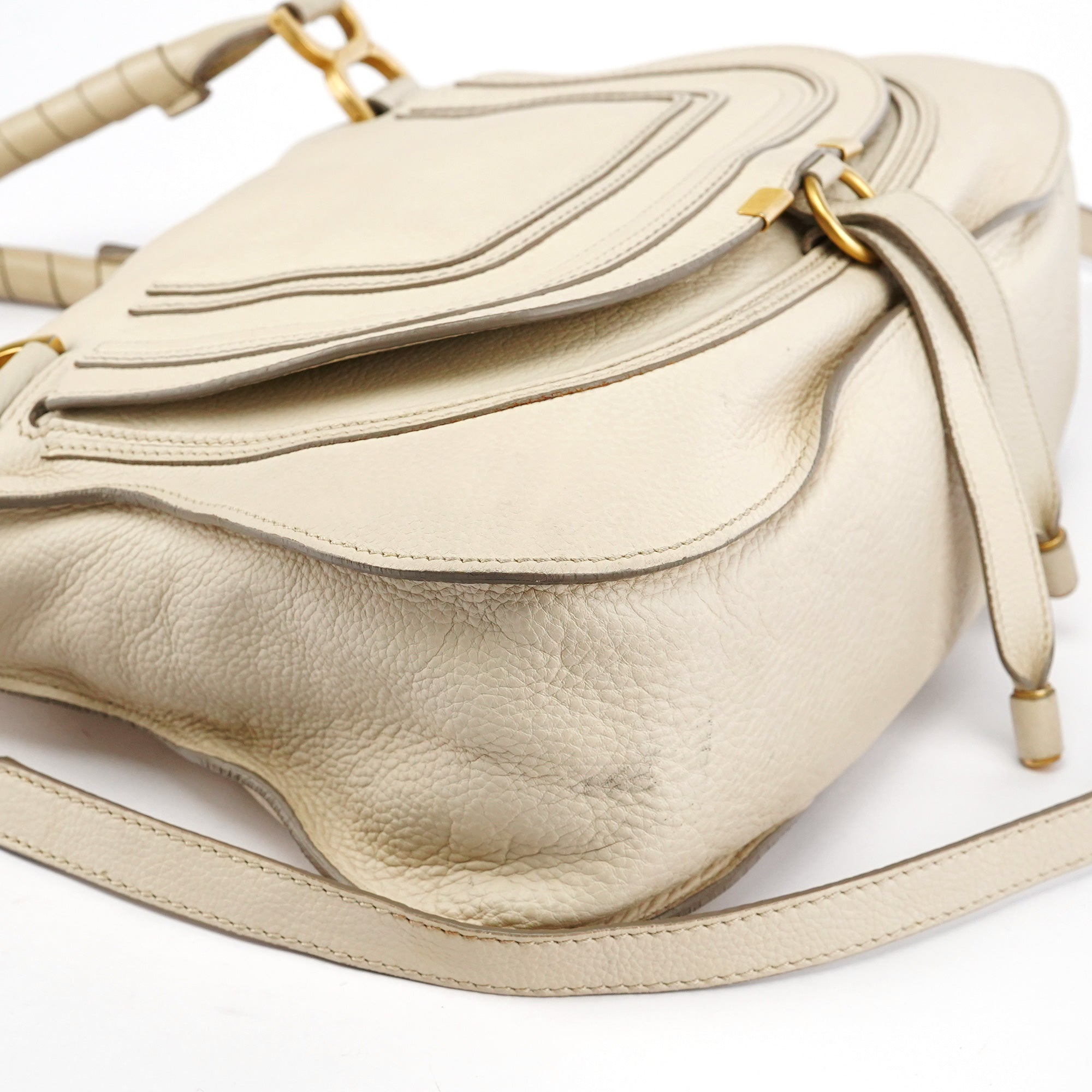 Chloé Sac deux portés Marcie en cuir ivoire