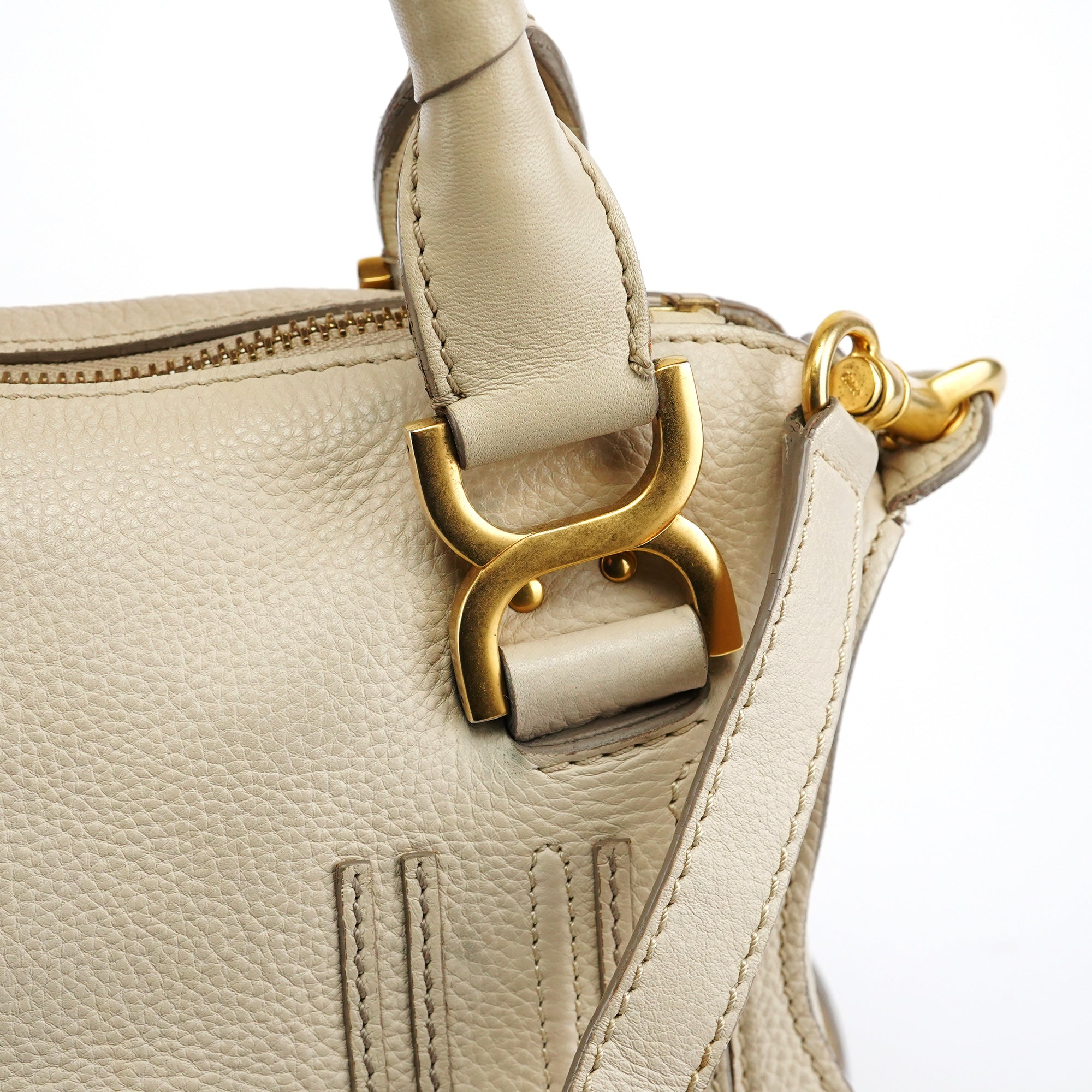 Chloé Sac deux portés Marcie en cuir ivoire