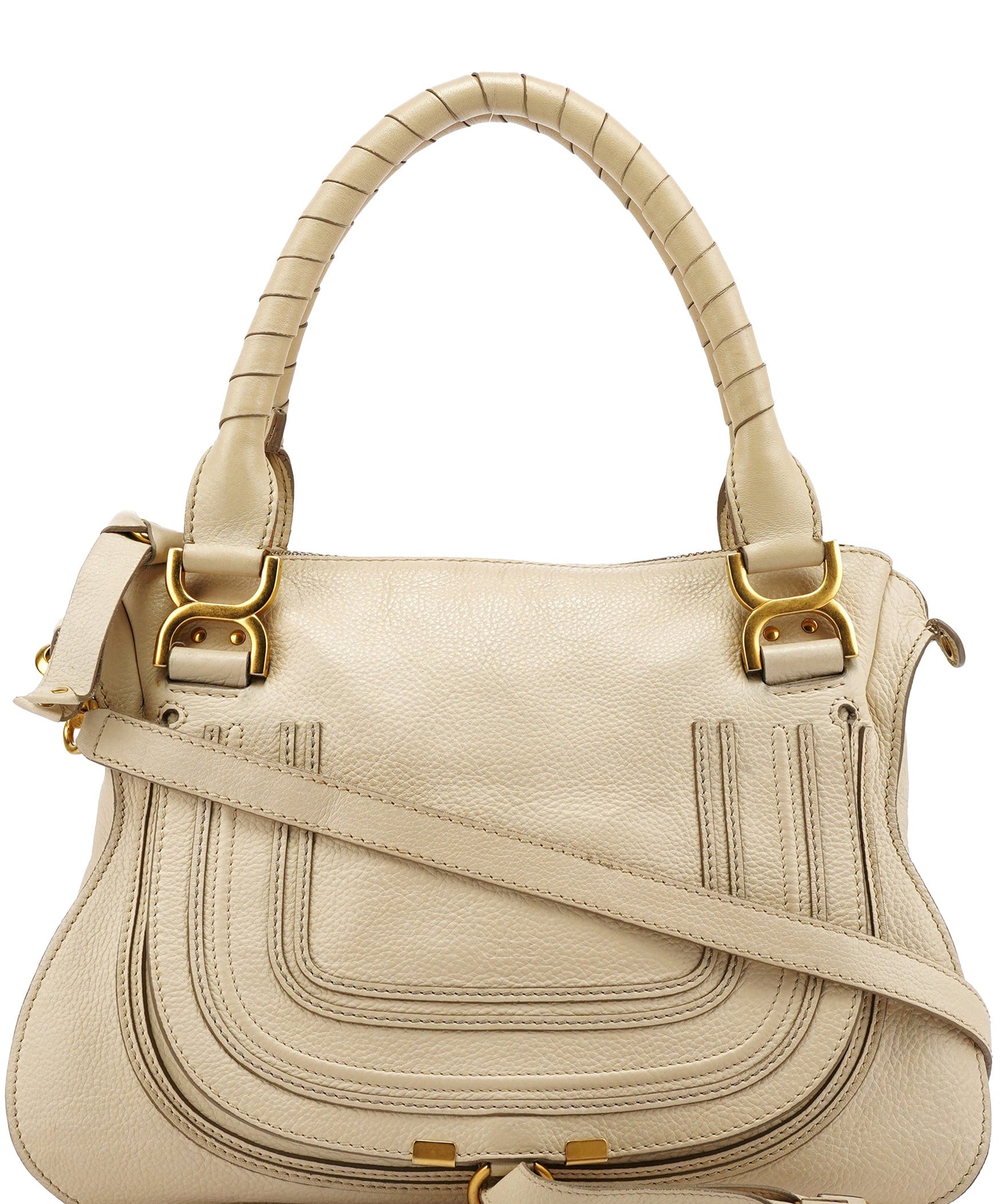 Chloe Ivory Leather Marcie 2-Way Bag