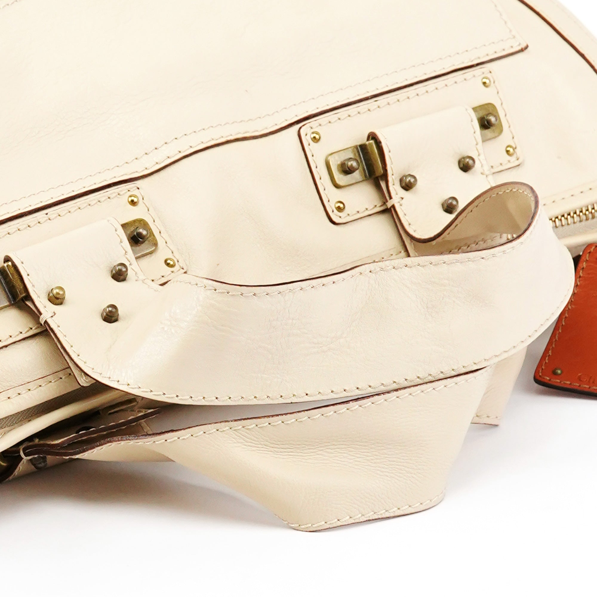 Chloe Ivory Leather Tracy Tote Bag