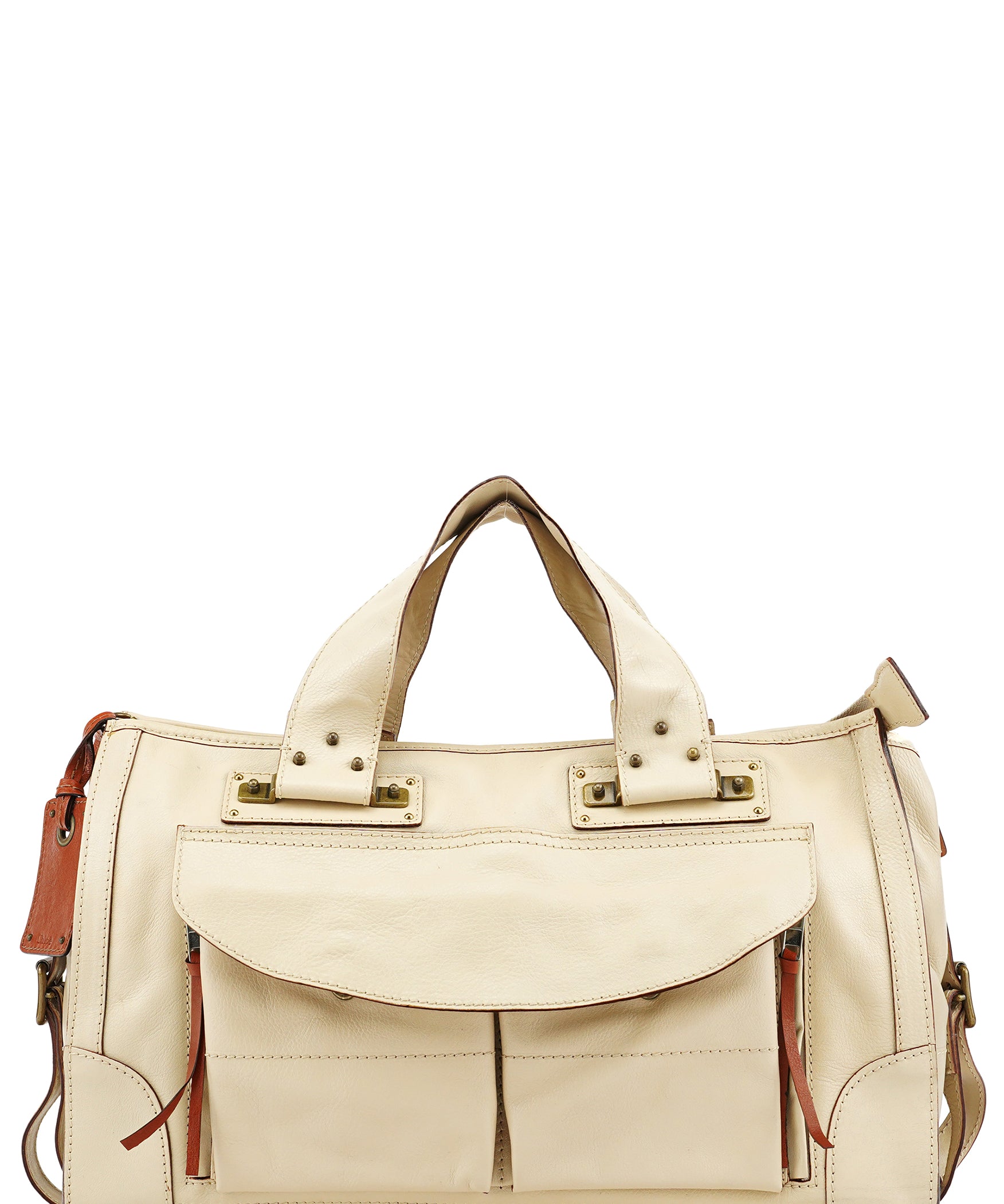 Chloe Ivory Leather Tracy Tote Bag