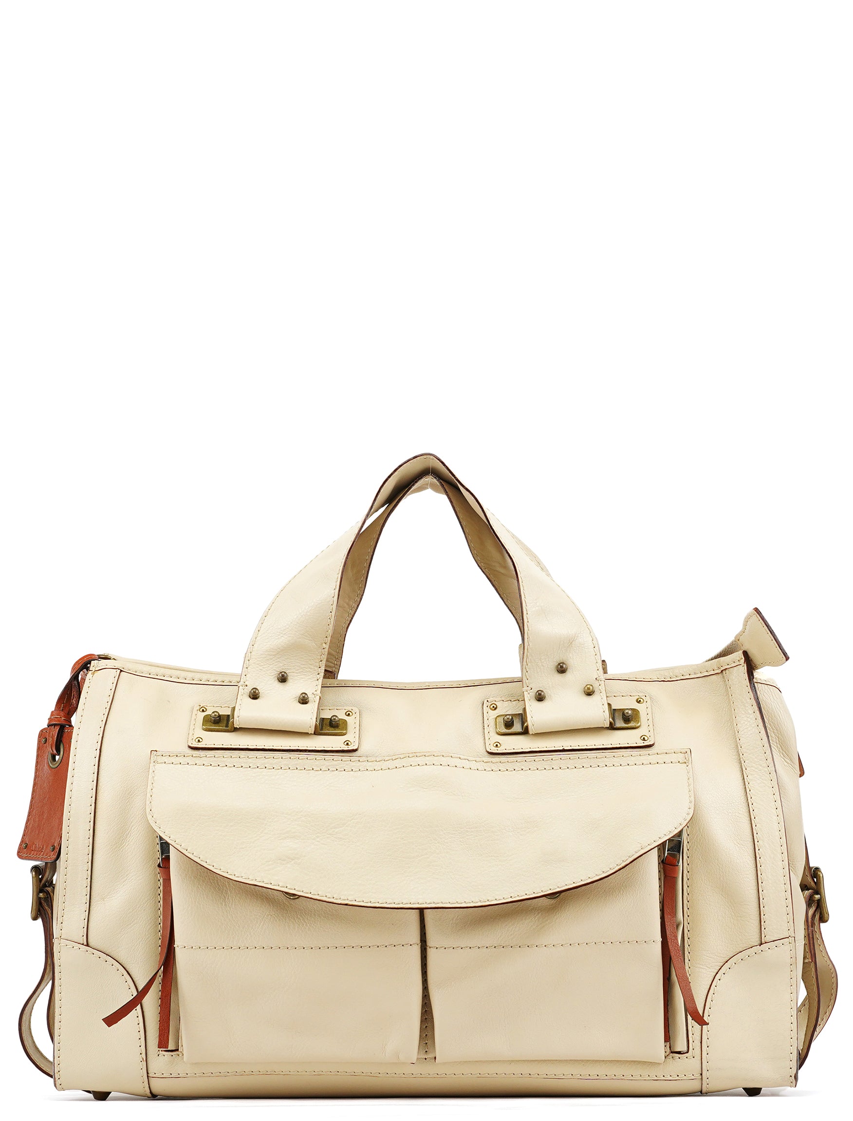 Chloe Ivory Leather Tracy Tote Bag