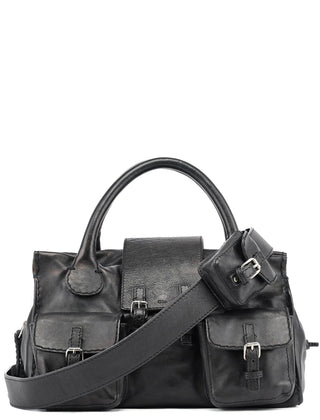 Chloé Large Black Leather Edith Tote Bag