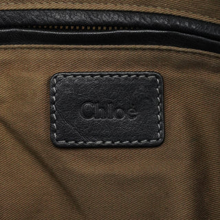 Chloe Large Black Leather Marcie Shoulder Bag