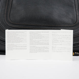 Chloe Large Black Leather Marcie Shoulder Bag