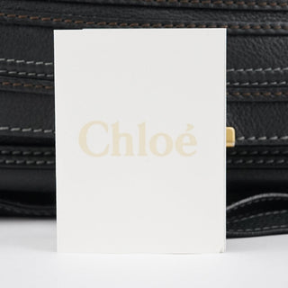 Chloe Large Black Leather Marcie Shoulder Bag