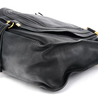 Chloe Large Black Leather Marcie Shoulder Bag