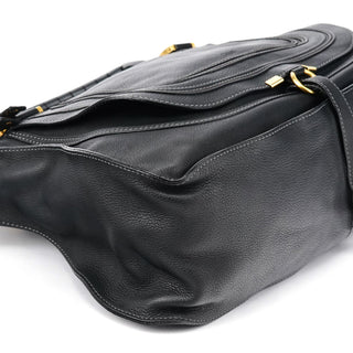 Chloe Large Black Leather Marcie Shoulder Bag