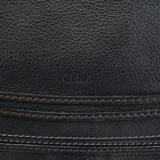 Chloe Large Black Leather Marcie Shoulder Bag