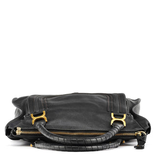 Chloe Large Black Leather Marcie Shoulder Bag