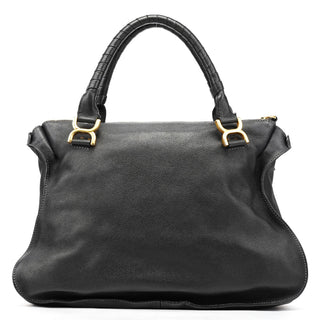 Chloe Large Black Leather Marcie Shoulder Bag