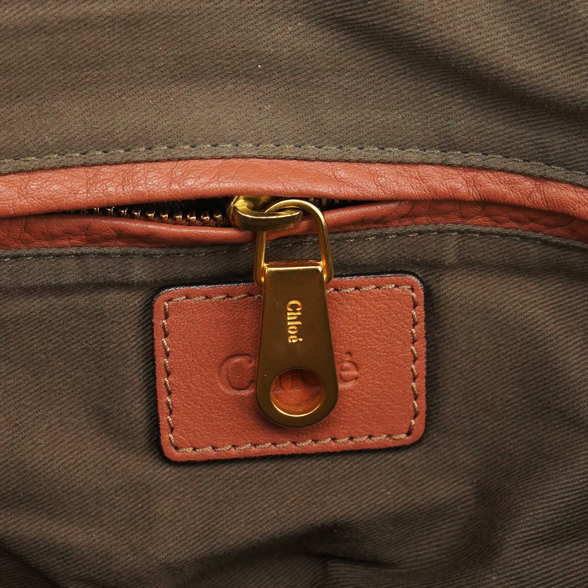 Chloe Large Pale Orange Leather Marcie Shoulder Bag
