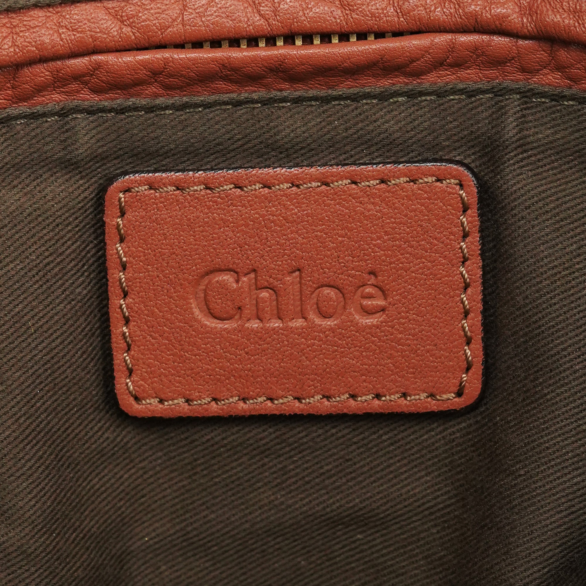 Chloe Large Pale Orange Leather Marcie Shoulder Bag