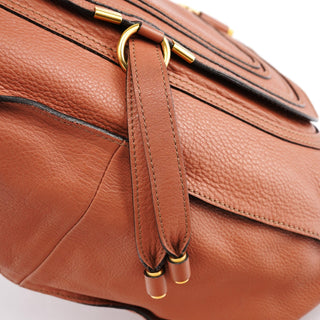 Chloe Large Pale Orange Leather Marcie Shoulder Bag