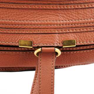 Chloe Large Pale Orange Leather Marcie Shoulder Bag