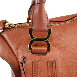 Chloe Large Pale Orange Leather Marcie Shoulder Bag