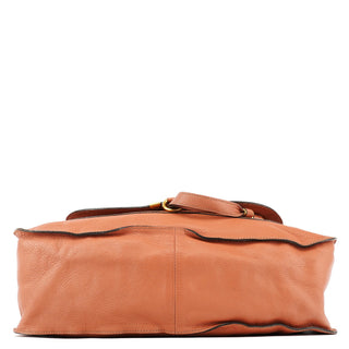 Chloe Large Pale Orange Leather Marcie Shoulder Bag