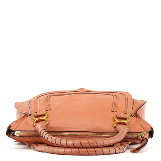 Chloe Large Pale Orange Leather Marcie Shoulder Bag