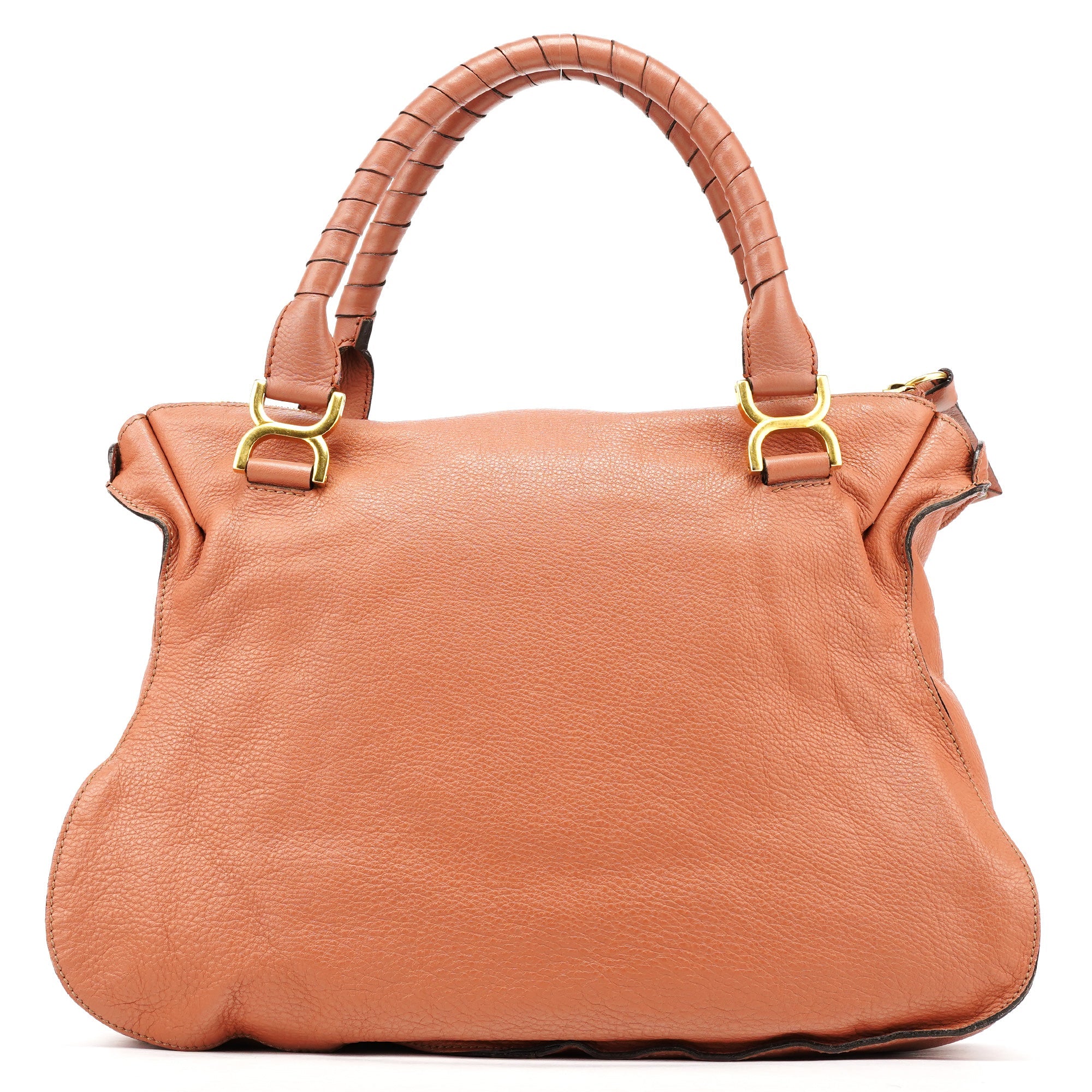 Chloe Large Pale Orange Leather Marcie Shoulder Bag