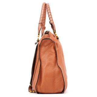 Chloe Large Pale Orange Leather Marcie Shoulder Bag