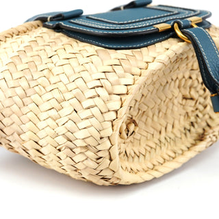 Chloé Light Blue Beige Marcie Basket Bag