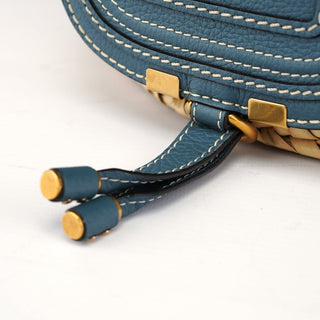 Chloé Light Blue Beige Marcie Basket Bag