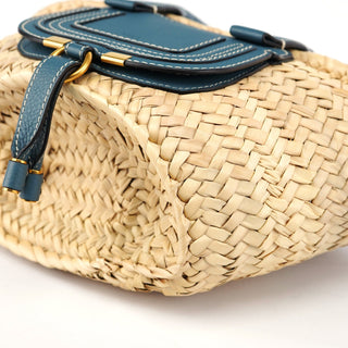 Chloé Light Blue Beige Marcie Basket Bag
