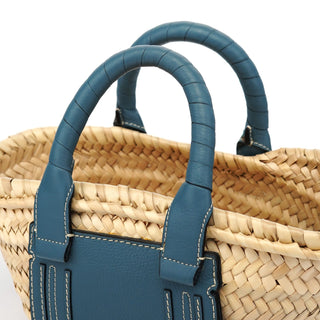 Chloé Light Blue Beige Marcie Basket Bag