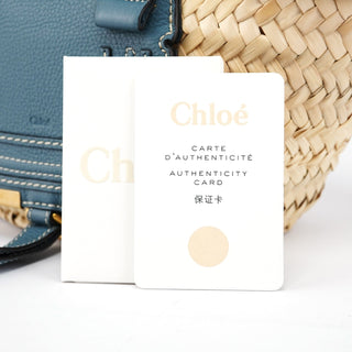 Chloé Light Blue Beige Marcie Basket Bag