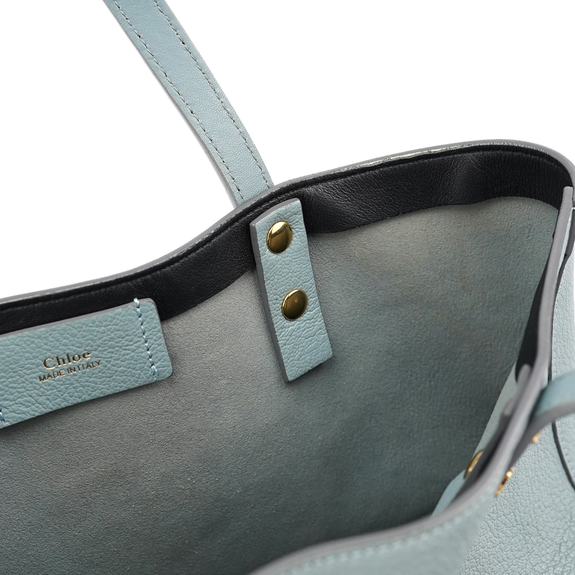 Chloé Light Blue Leather Tote Bag
