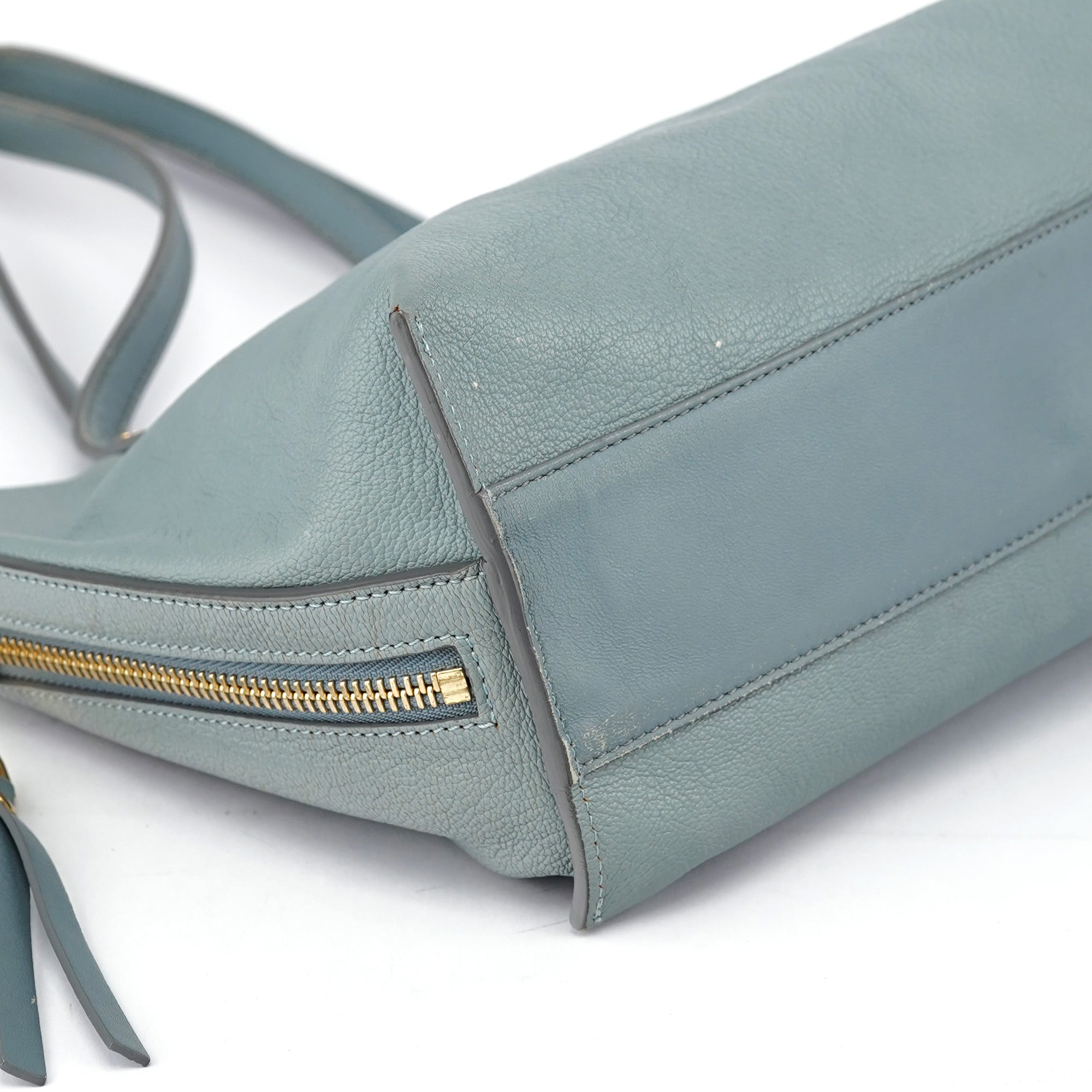 Chloé Light Blue Leather Tote Bag