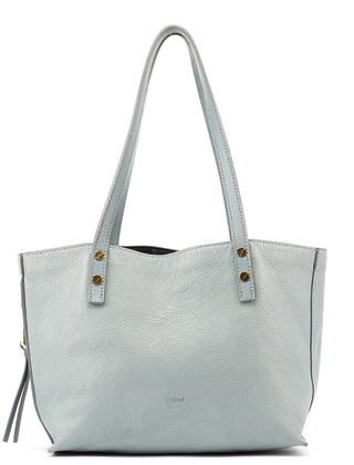 Chloé Light Blue Leather Tote Bag