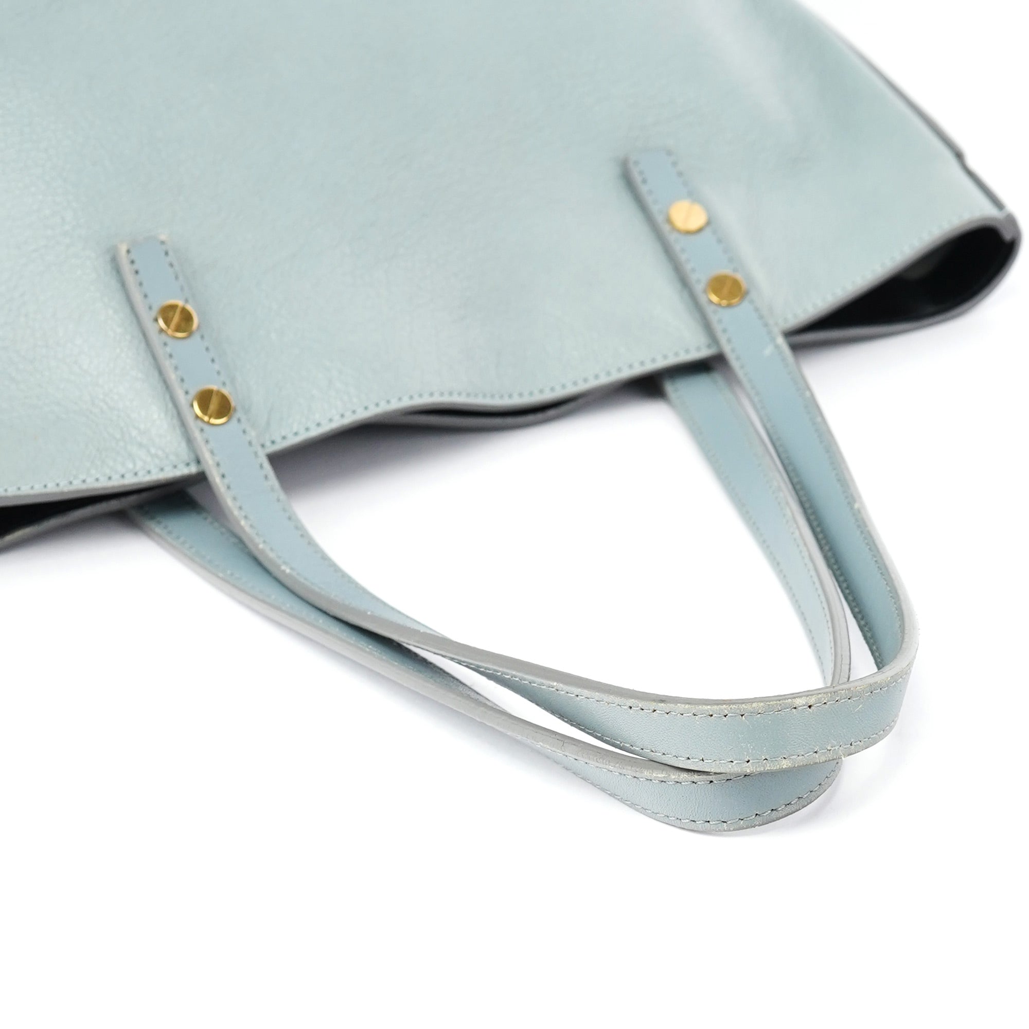 Chloé Light Blue Leather Tote Bag