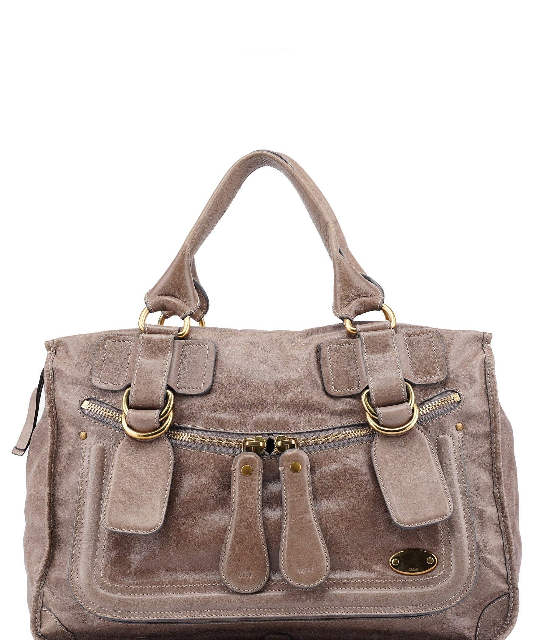 Chloe Light Brown Calfskin Bay Tote Bag