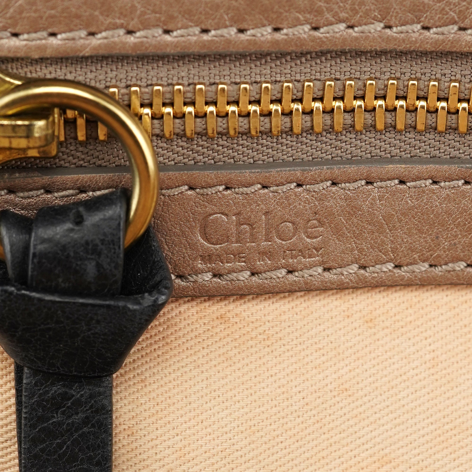 Chloé Sac cabas Bay en cuir verni marron clair