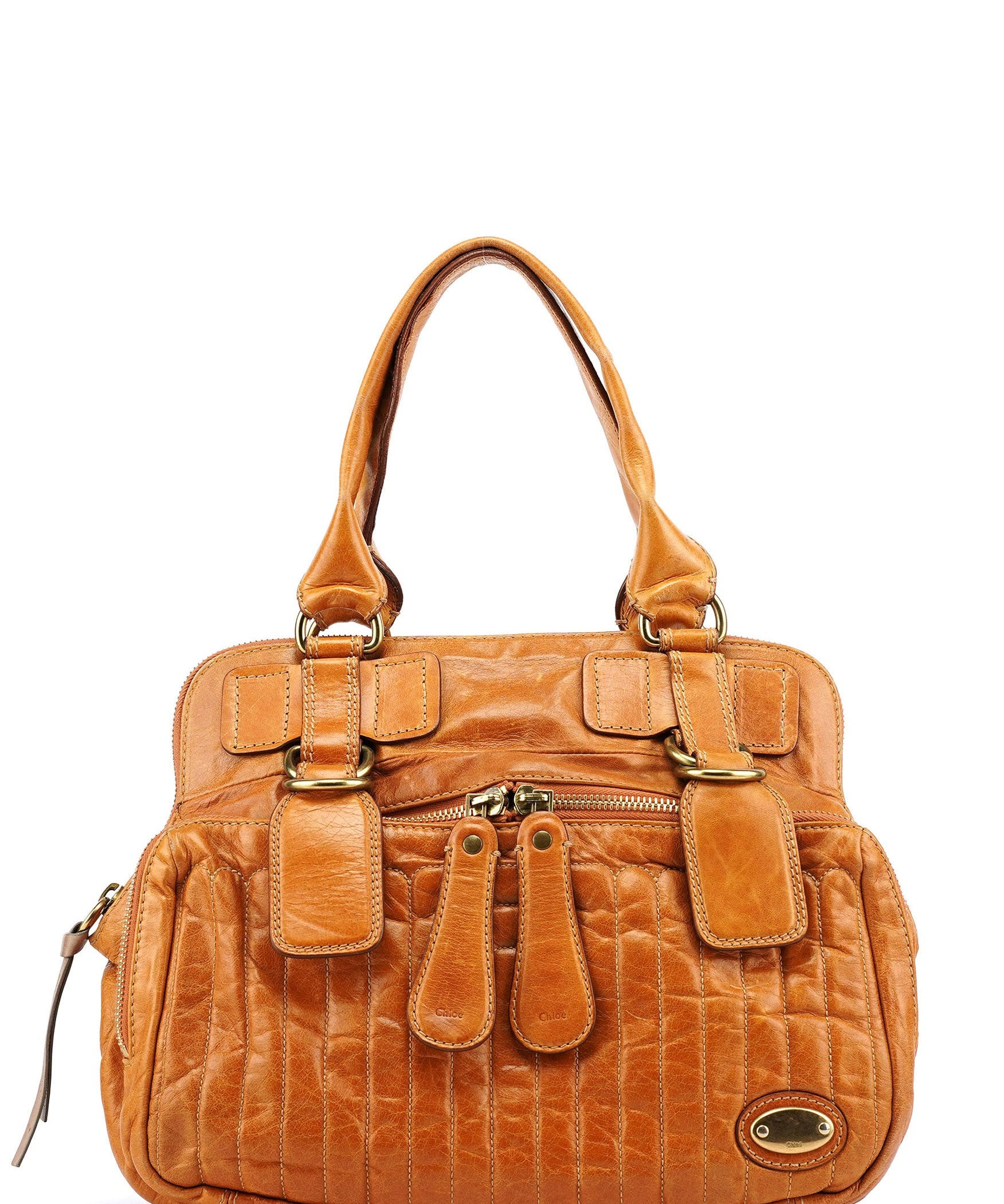 Chloe Light Brown Leather Bay Tote Bag