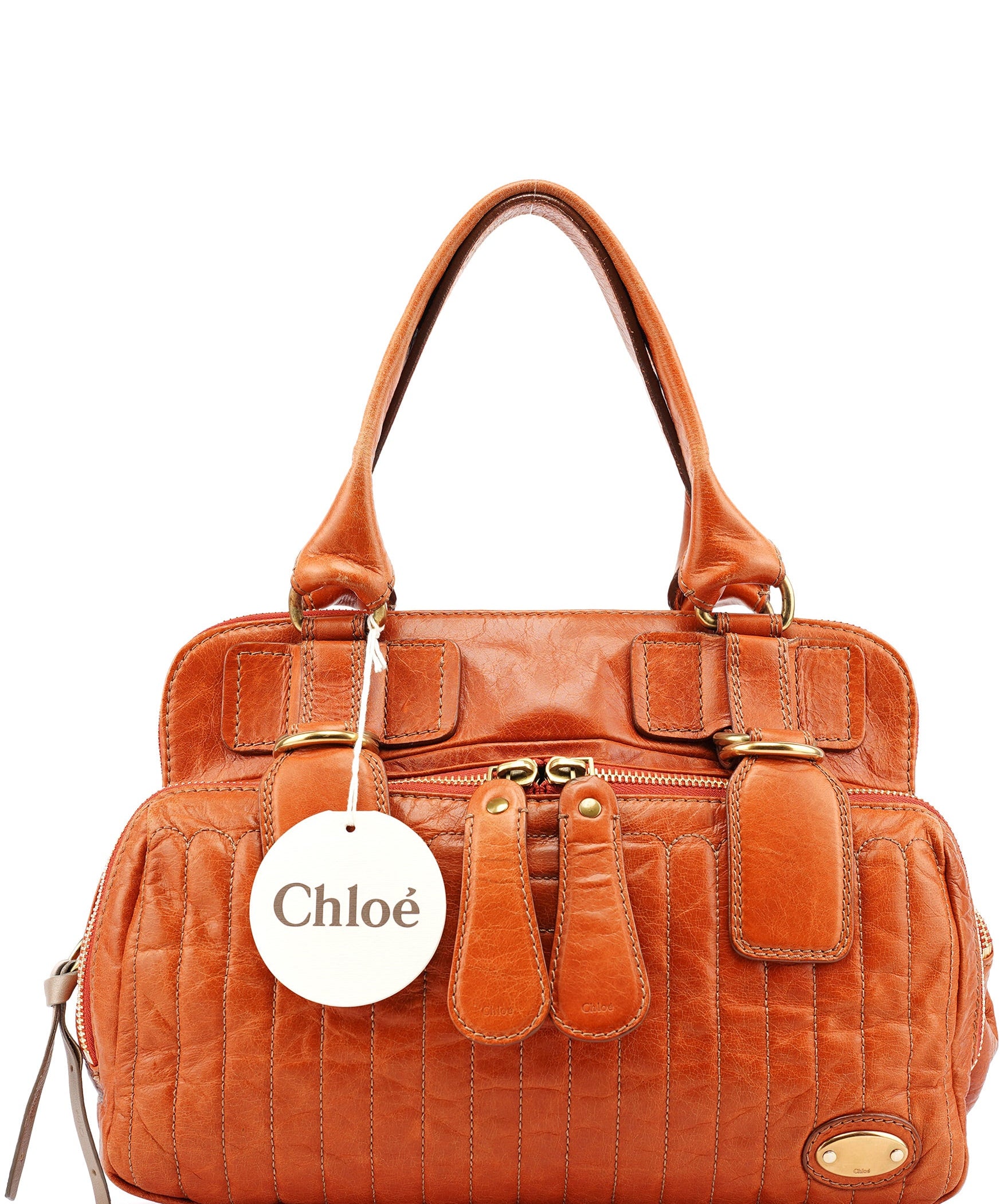 Chloe Light Brown Leather Bay Tote Bag