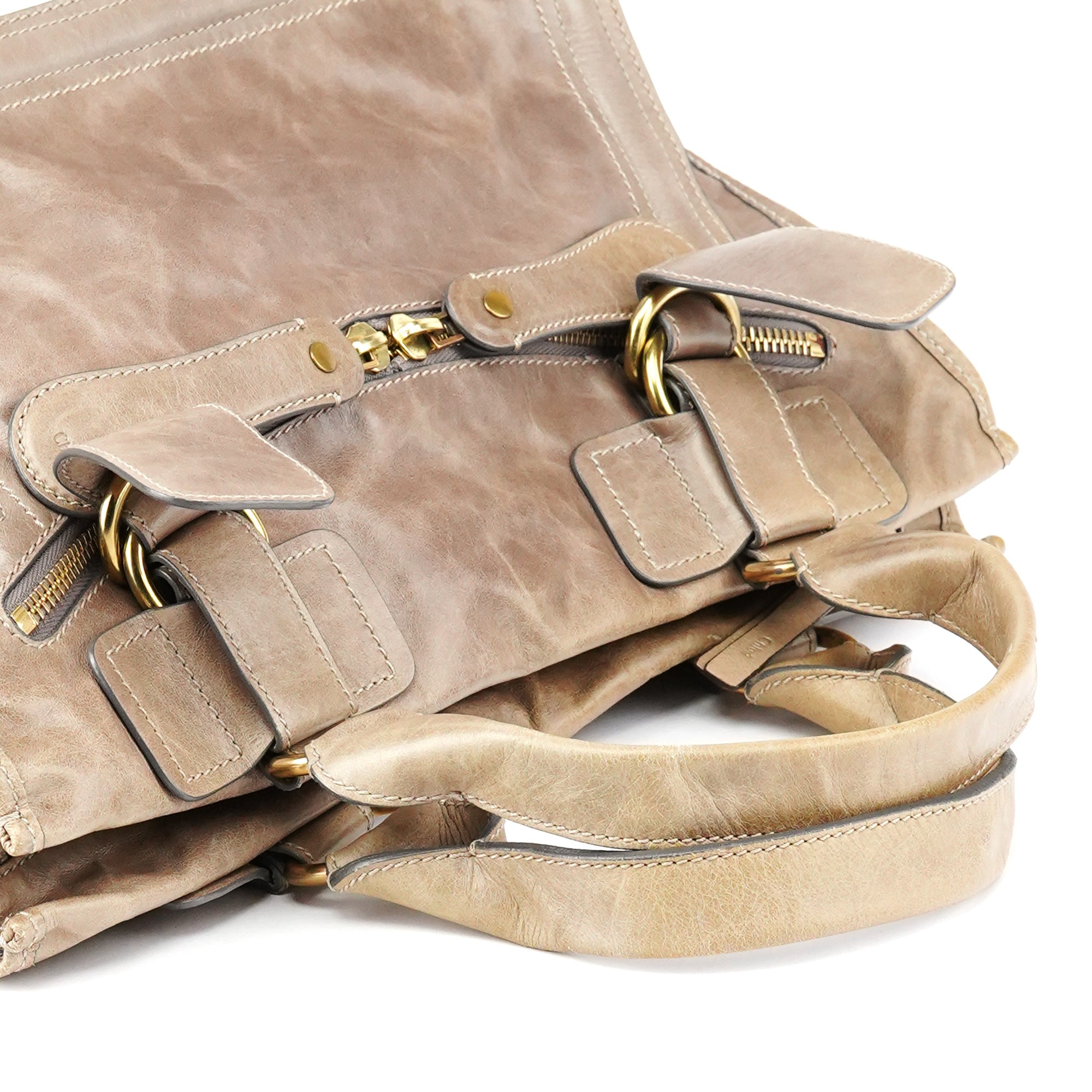 Chloe Light Brown Leather Bay Tote Bag