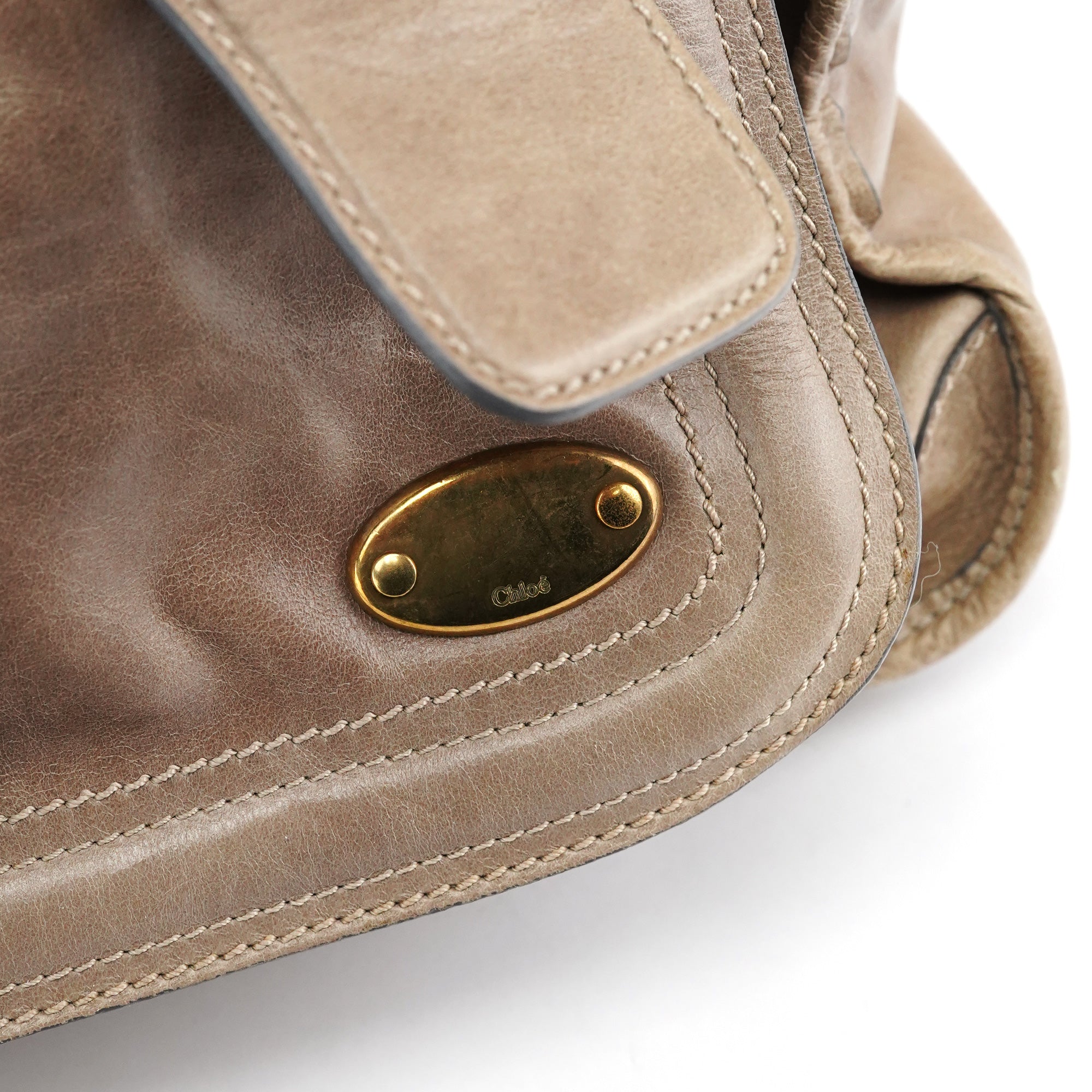 Chloe Light Brown Leather Bay Tote Bag